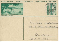 Entier postal Lausanne Plage